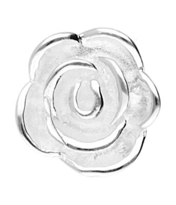 Zilveren Bloem roos massief kettinghanger